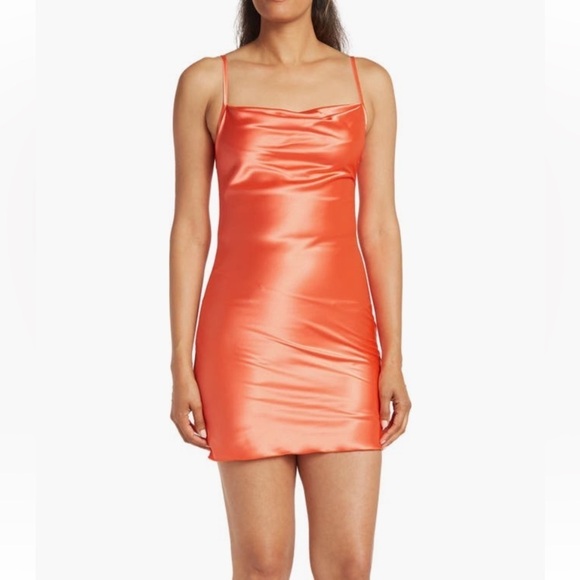 NWT bebe cowl neck satin slip dress - Picture 2 of 3